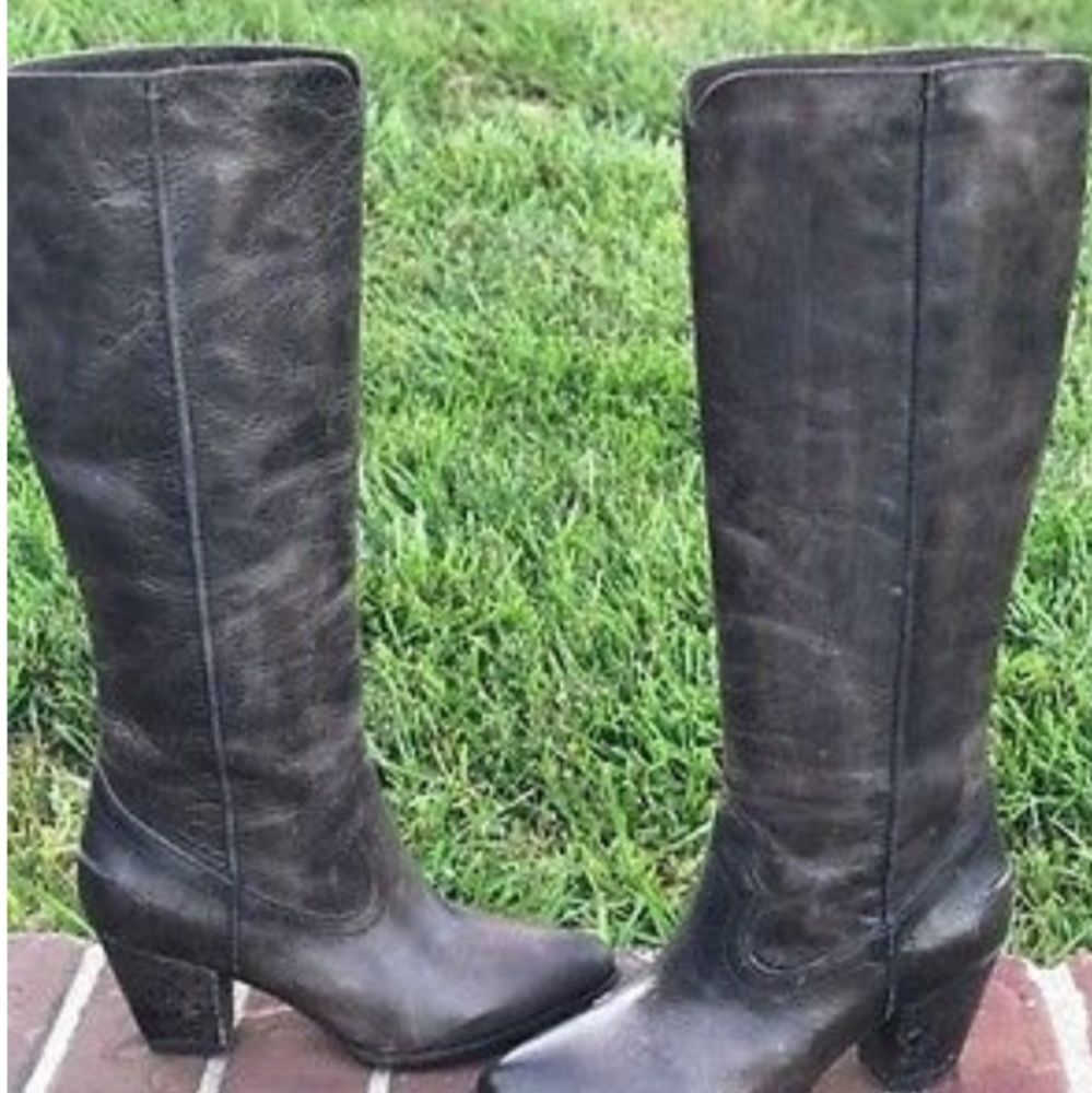 Frye Renee Seam tall slate washed antique leather